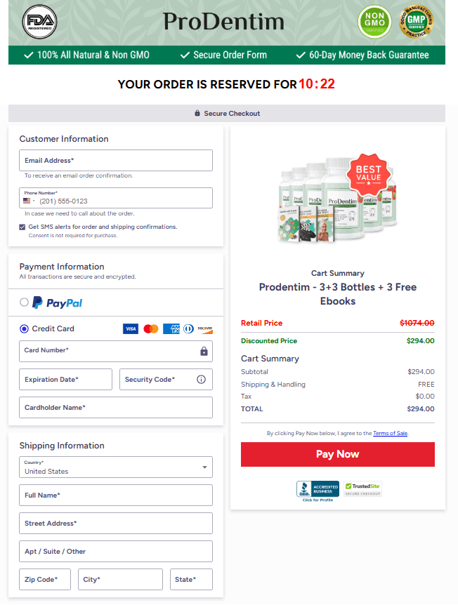 PRODENTIM Secure Checkout
